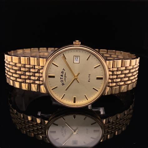 9ct gold rotary watch.